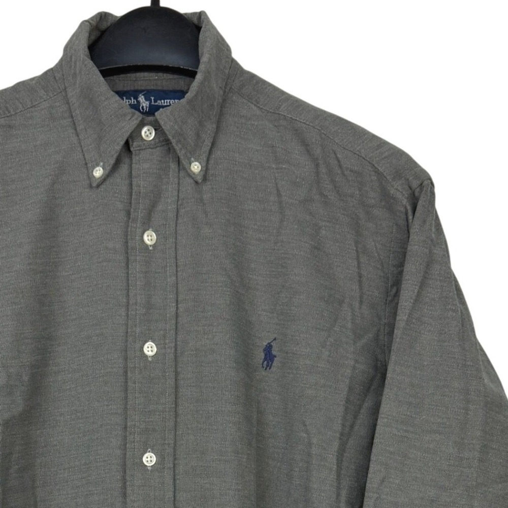 VTG Polo Ralph Lauren Blake Shirt Mens Small RELAXED FIT Button Down Gray PONY